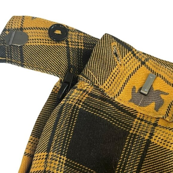 Harry Potter Hufflepuff Pleated Plaid S Mini Skirt Preppy Clueless Academia - Picture 10 of 14